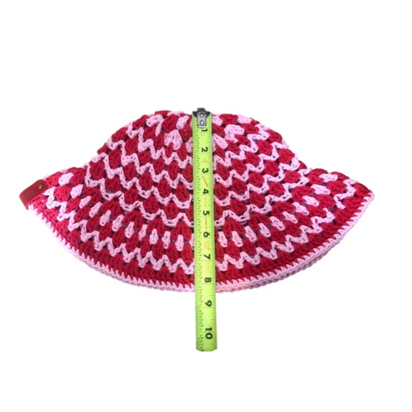Crochet Bucket Hat | Red & Pink main image 3